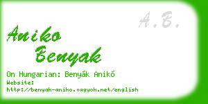 aniko benyak business card