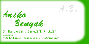 aniko benyak business card